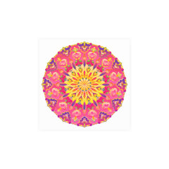 Vibrant Pink, Yellow & Purple Mandala Art Print Poster - Blululi