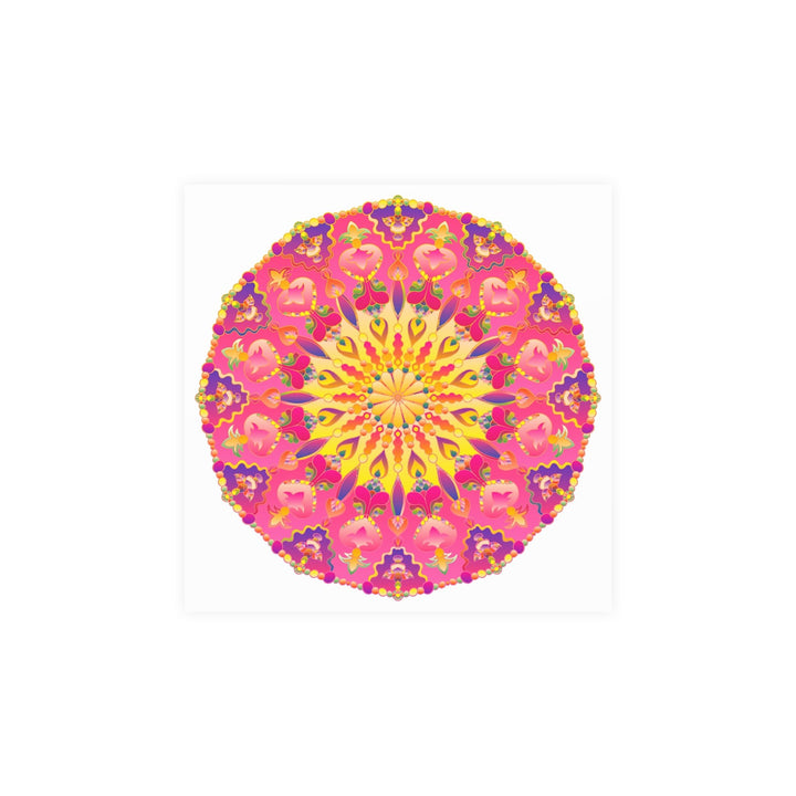 Vibrant Pink, Yellow & Purple Mandala Art Print Poster - Blululi