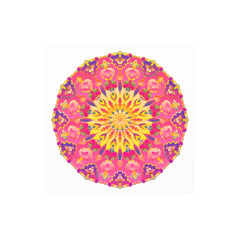 Vibrant Pink, Yellow & Purple Mandala Art Print Poster - Blululi
