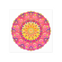 Vibrant Pink, Yellow & Purple Mandala Art Print Poster - Blululi