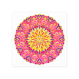 Vibrant Pink, Yellow & Purple Mandala Art Print Poster - Blululi