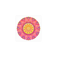 Vibrant Pink, Yellow & Purple Mandala Art Print Poster - Blululi