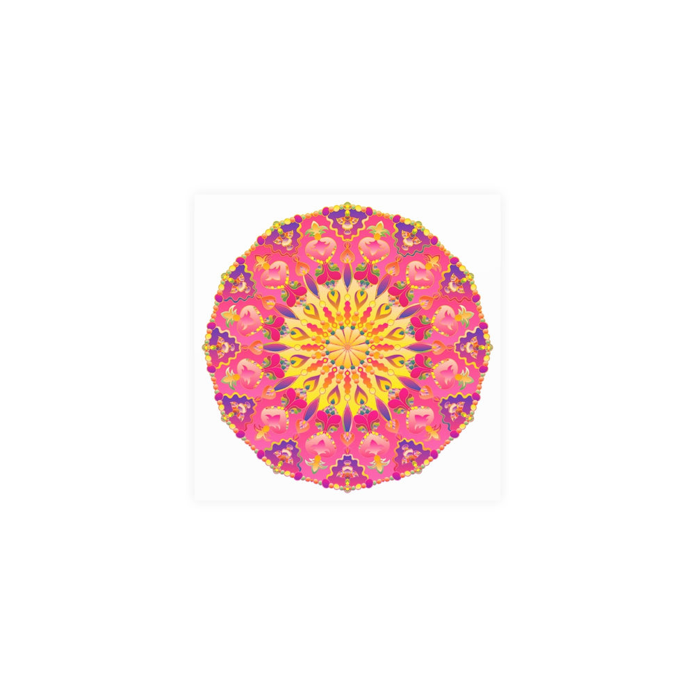 Vibrant Pink, Yellow & Purple Mandala Art Print Poster - Blululi