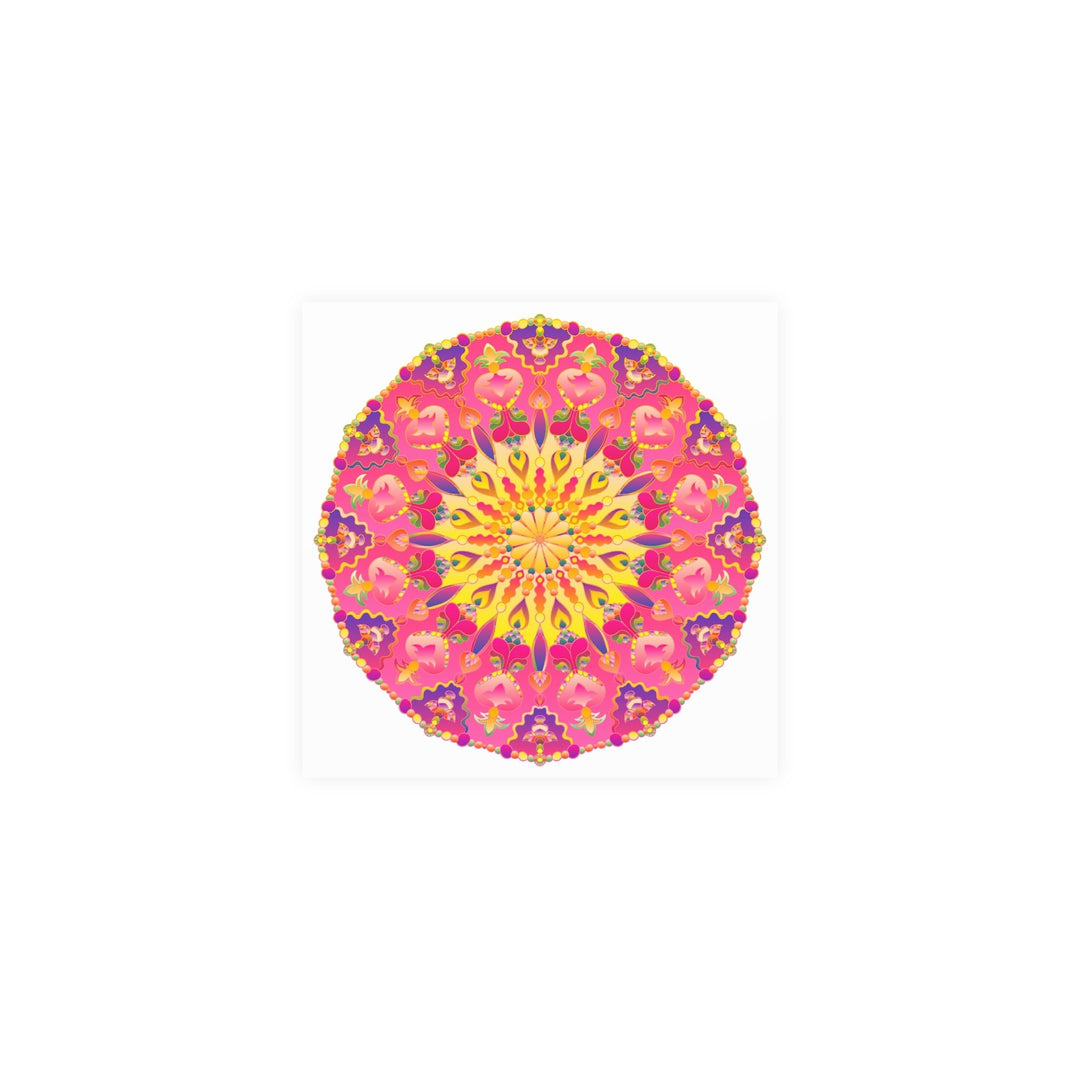 Vibrant Pink, Yellow & Purple Mandala Art Print Poster - Blululi