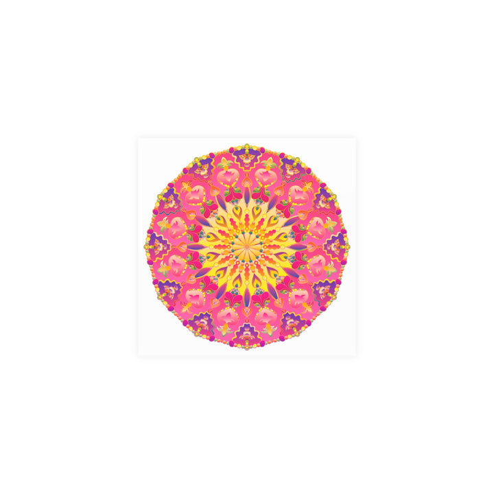 Vibrant Pink, Yellow & Purple Mandala Art Print Poster - Blululi