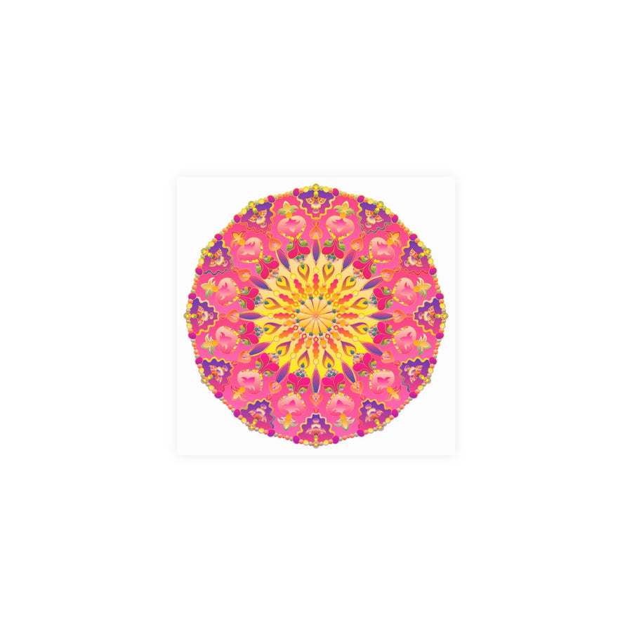 Vibrant Pink, Yellow & Purple Mandala Art Print Poster - Blululi