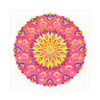 Vibrant Pink, Yellow & Purple Mandala Art Print Poster - Blululi
