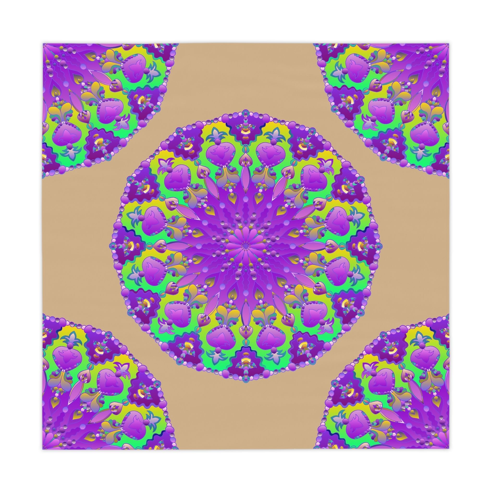 Vibrant Purple Mandala Tablecloth, Sand Home Decor - Blululi