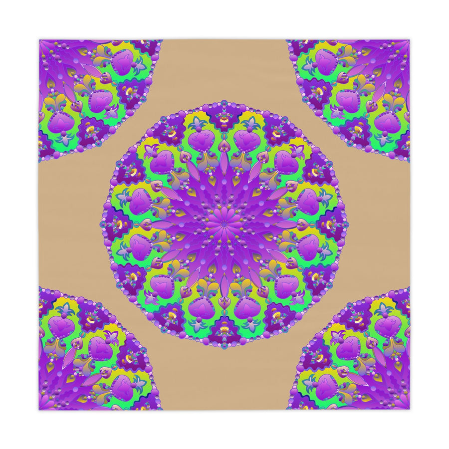 Vibrant Purple Mandala Tablecloth, Sand Home Decor - Blululi