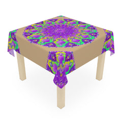 Vibrant Purple Mandala Tablecloth, Sand Home Decor - Blululi