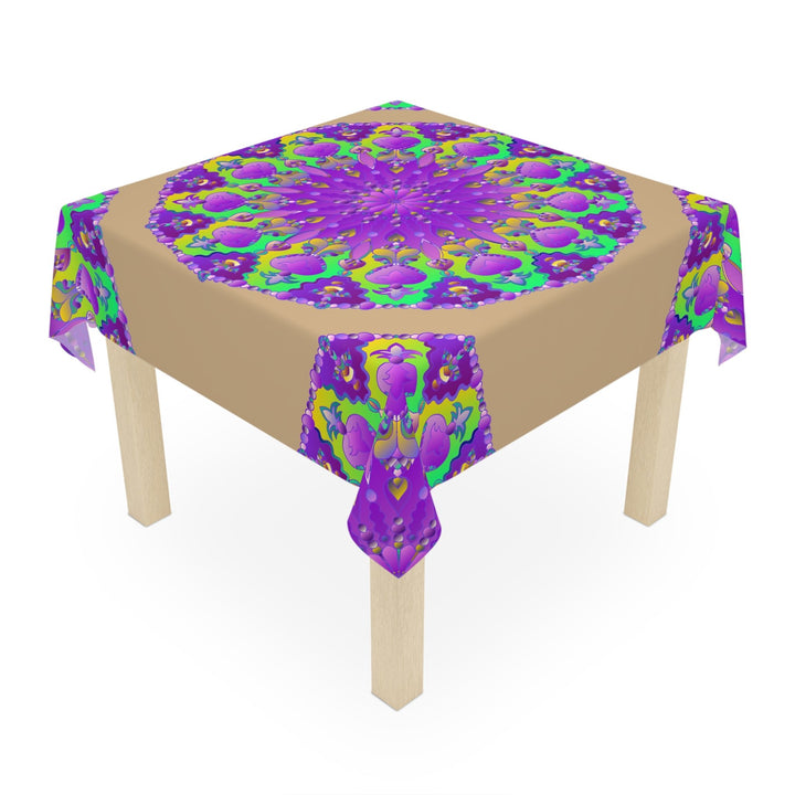 Vibrant Purple Mandala Tablecloth, Sand Home Decor - Blululi