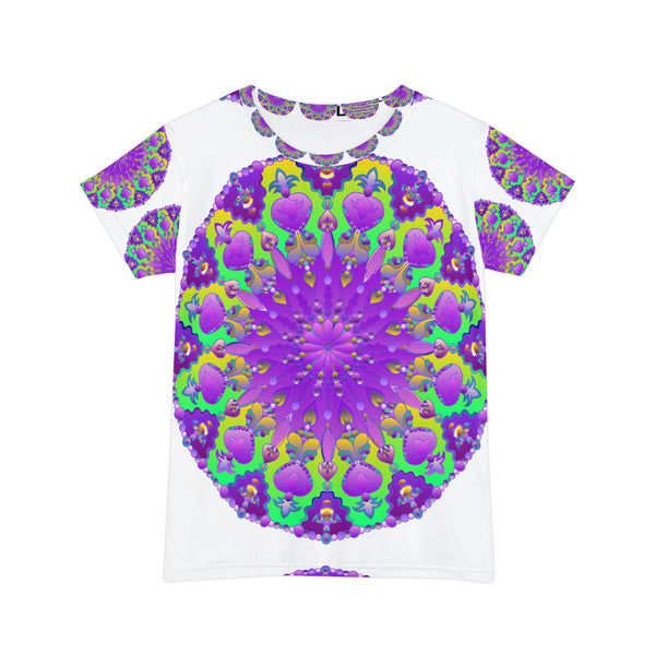 Vibrant Rainbow Mandala Women's T-Shirt All Over Prints - Blululi