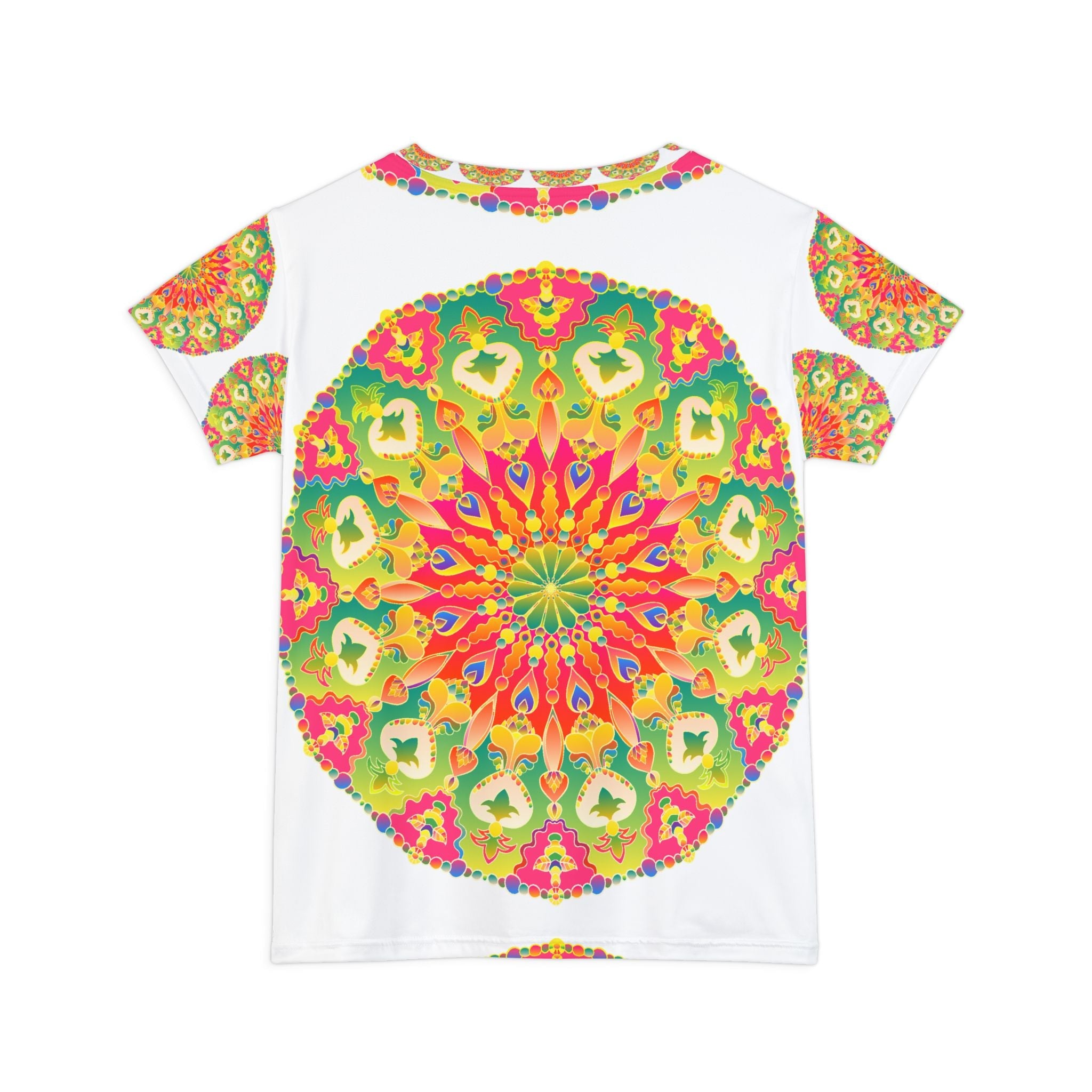 Vibrant Rainbow Mandala Women's T-Shirt All Over Prints - Blululi