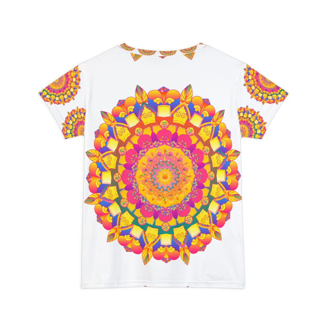 Vibrant Rainbow Mandala Women's T-Shirt All Over Prints - Blululi