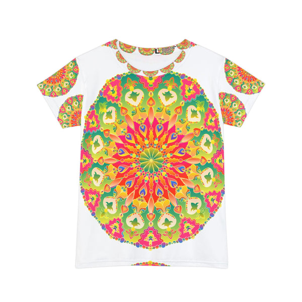 Vibrant Rainbow Mandala Women's T-Shirt All Over Prints - Blululi