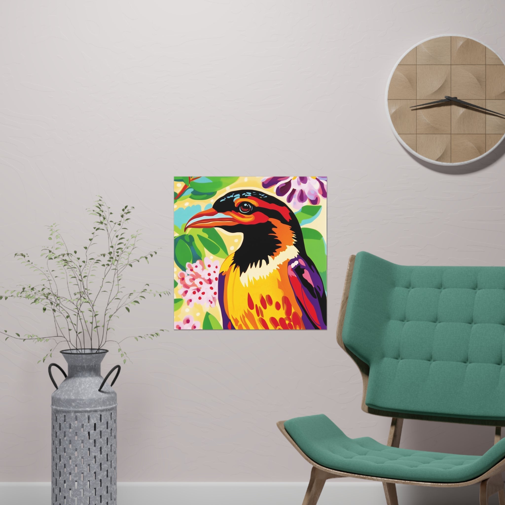 Vibrant Savanna Bird Poster - Colorful Wildlife Art Poster - Blululi