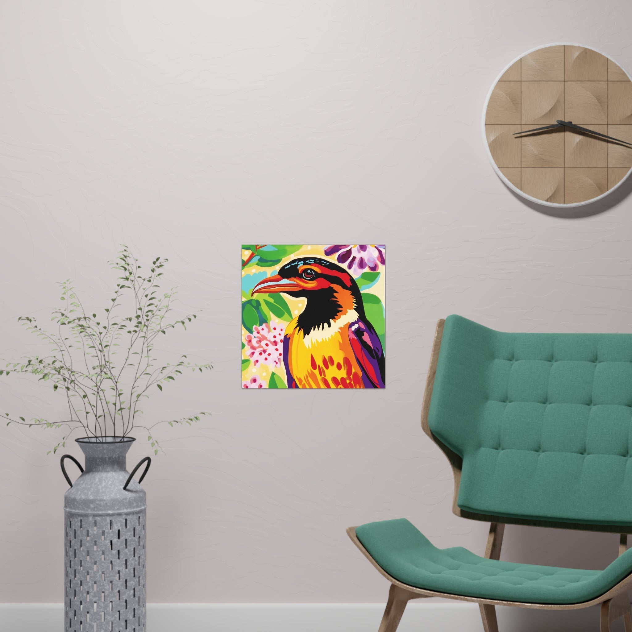 Vibrant Savanna Bird Poster - Colorful Wildlife Art Poster - Blululi