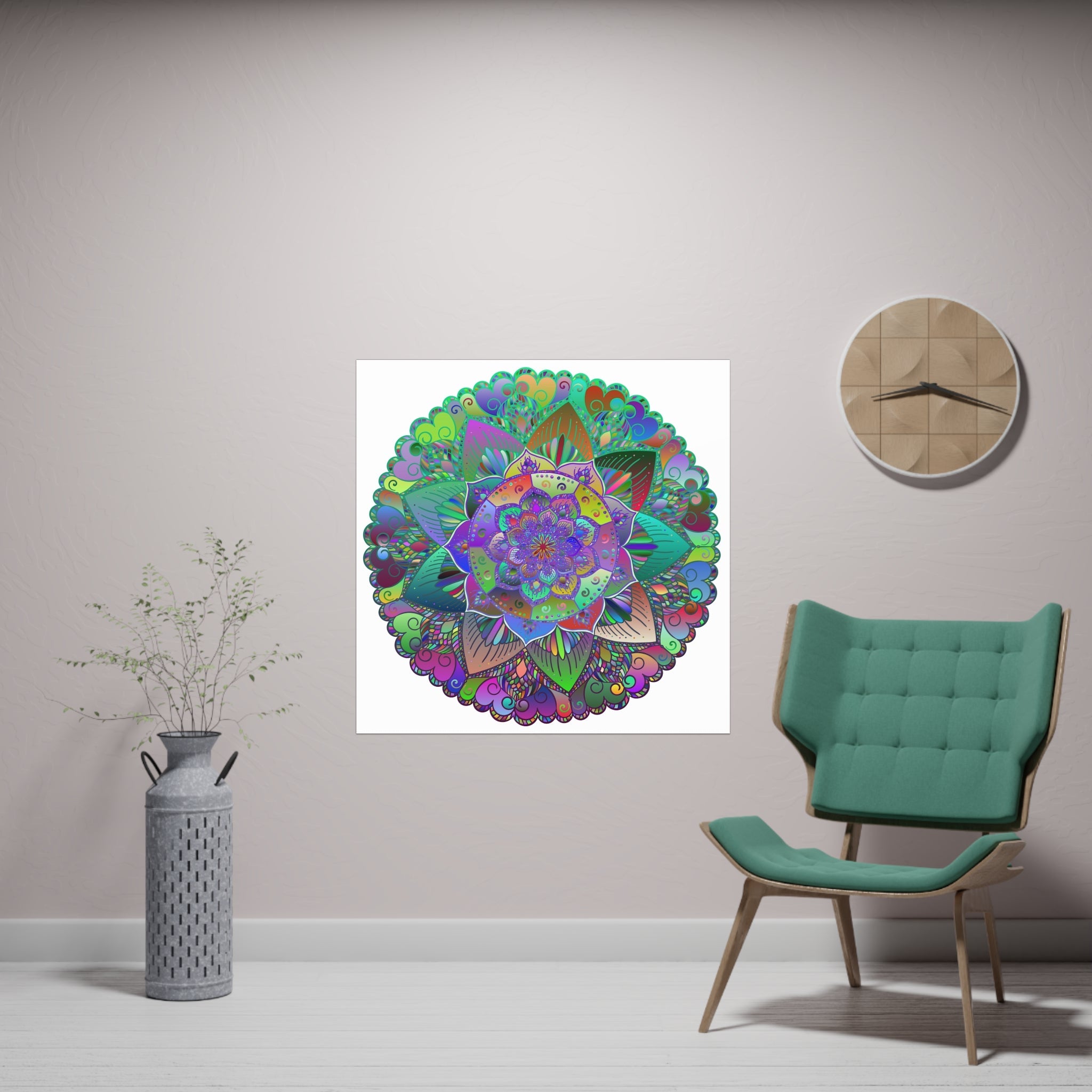 Vibrant Stained Glass Mandala Poster - Colorful Art Poster - Blululi