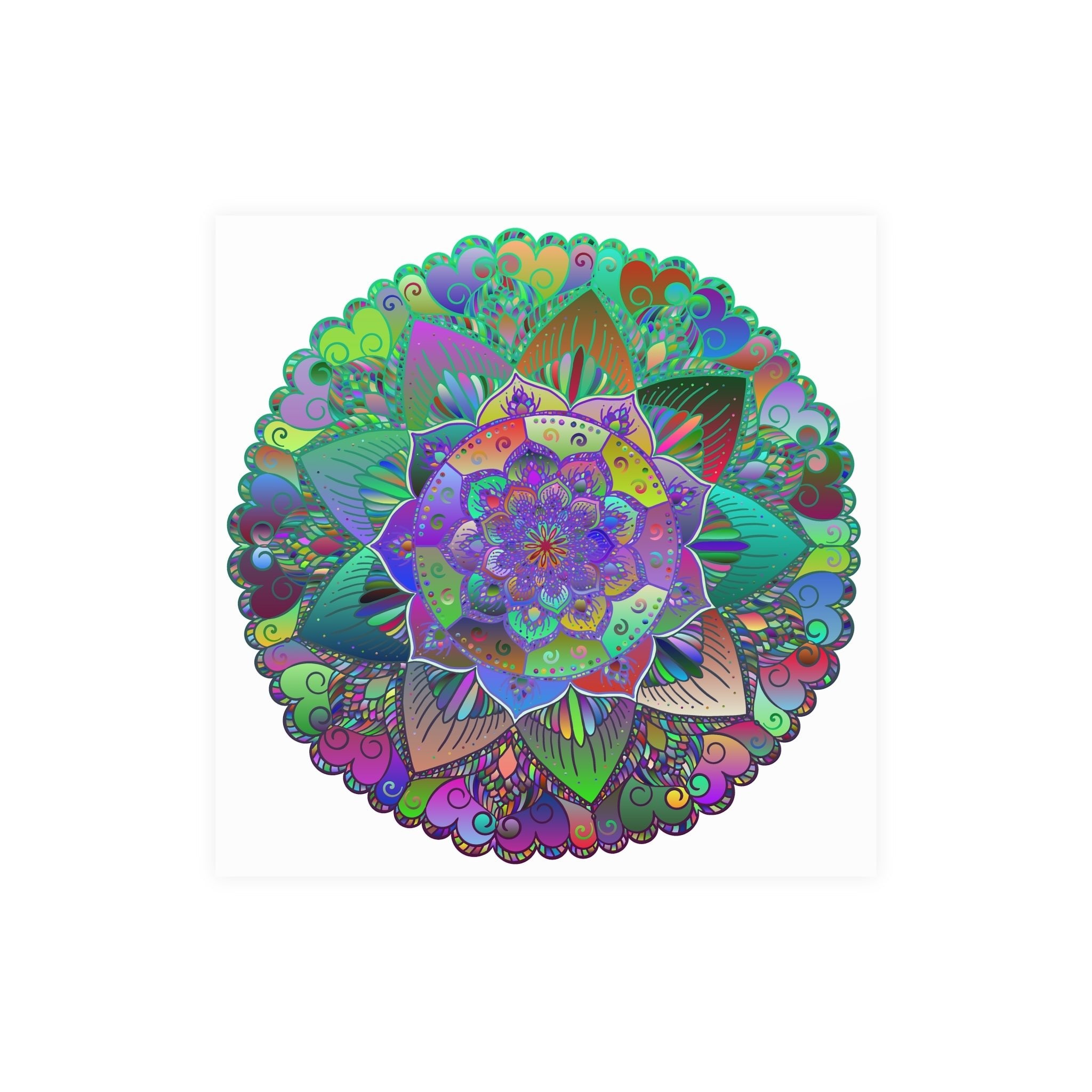 Vibrant Stained Glass Mandala Poster - Colorful Art Poster - Blululi