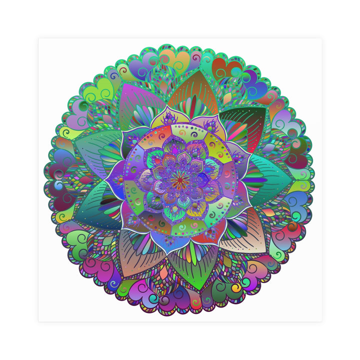 Vibrant Stained Glass Mandala Poster - Colorful Art Poster - Blululi