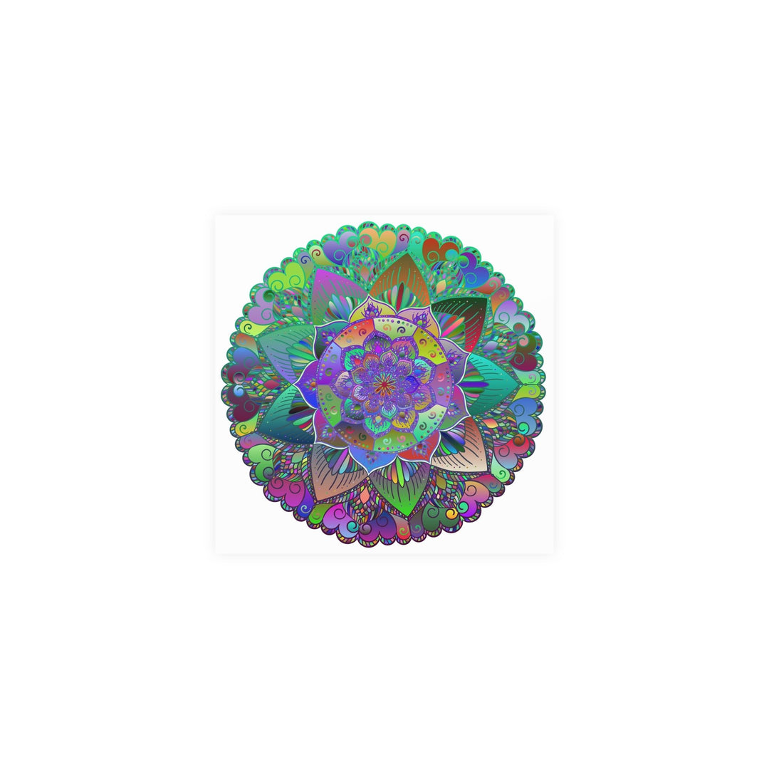 Vibrant Stained Glass Mandala Poster - Colorful Art Poster - Blululi