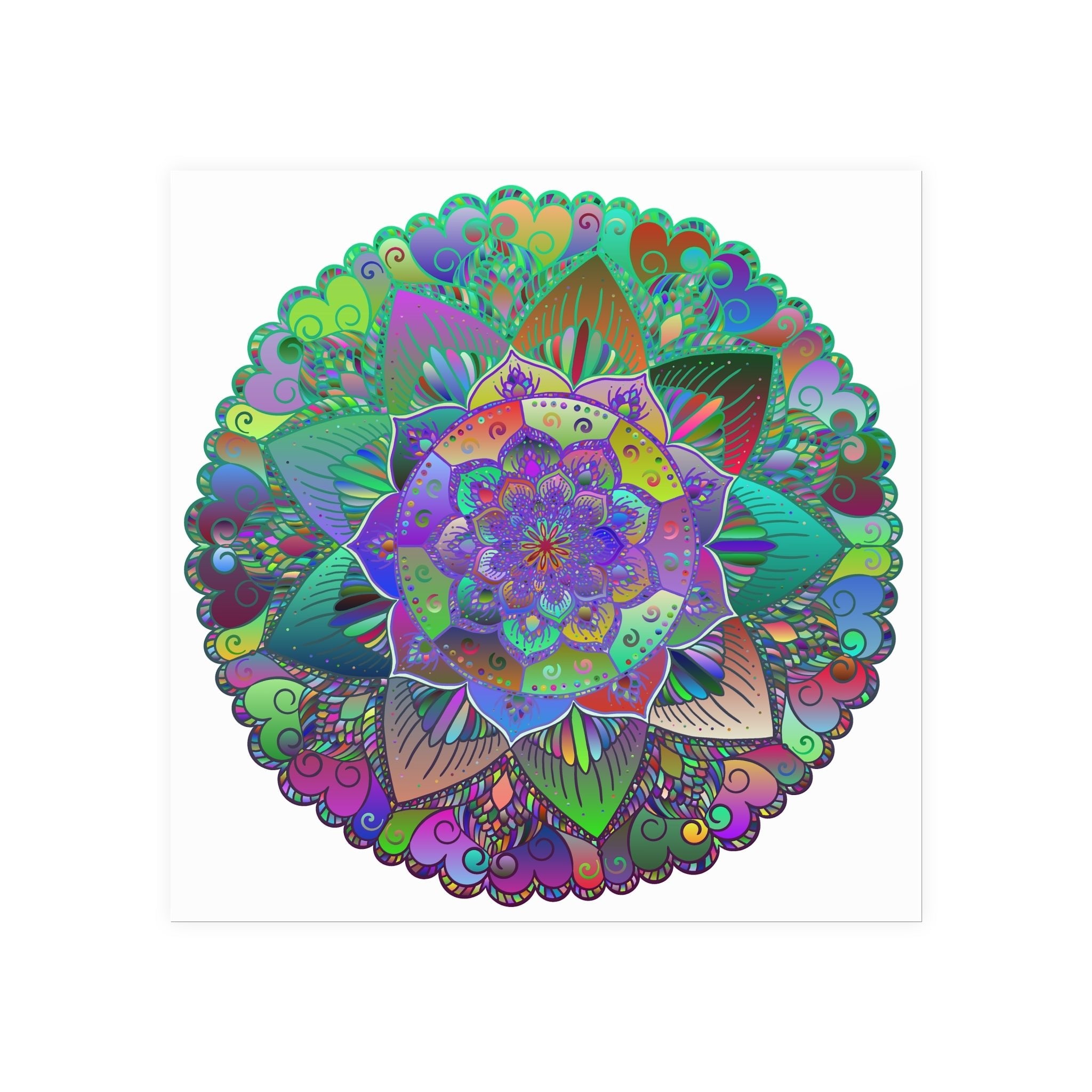 Vibrant Stained Glass Mandala Poster - Colorful Art Poster - Blululi