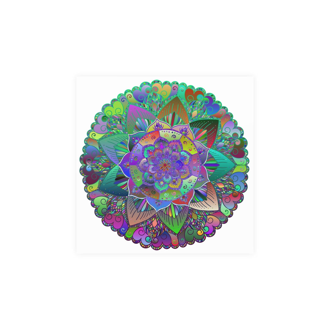 Vibrant Stained Glass Mandala Poster - Colorful Art Poster - Blululi