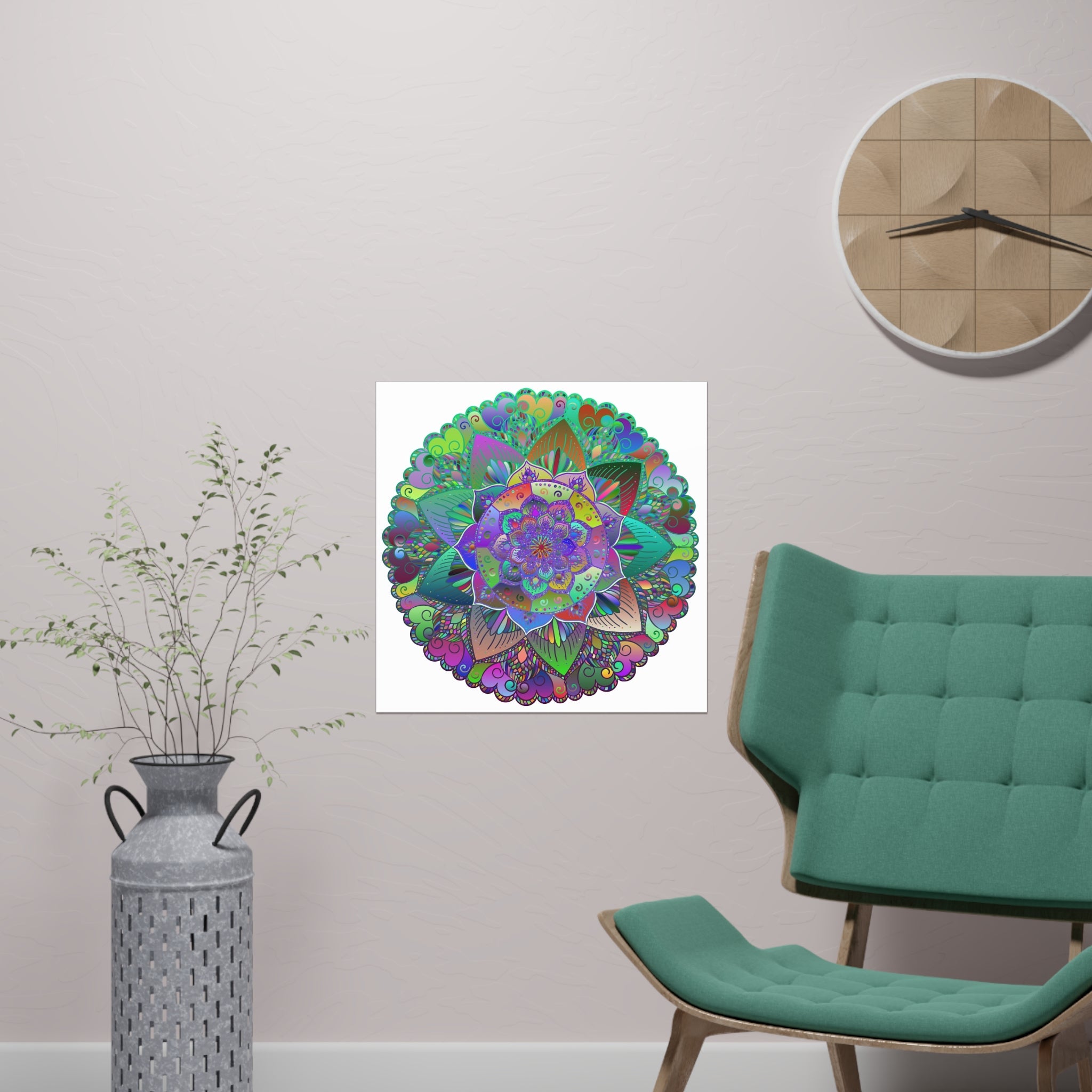 Vibrant Stained Glass Mandala Poster - Colorful Art Poster - Blululi