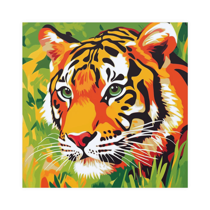 Vibrant Tiger Face Jungle Poster | Colorful Animal Art Poster - Blululi