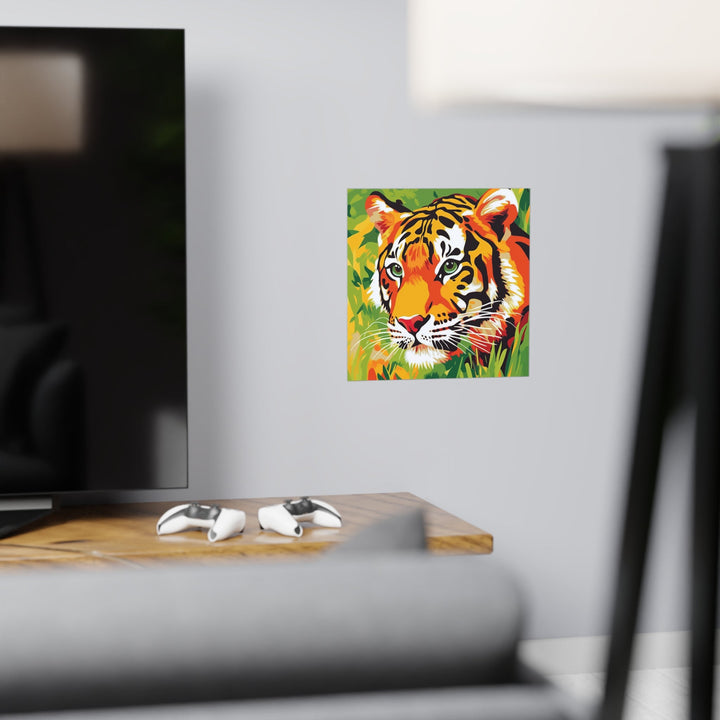 Vibrant Tiger Face Jungle Poster | Colorful Animal Art Poster - Blululi