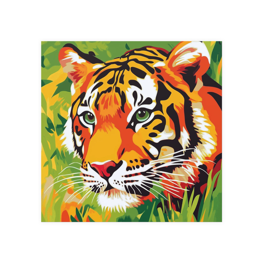 Vibrant Tiger Face Jungle Poster | Colorful Animal Art Poster - Blululi