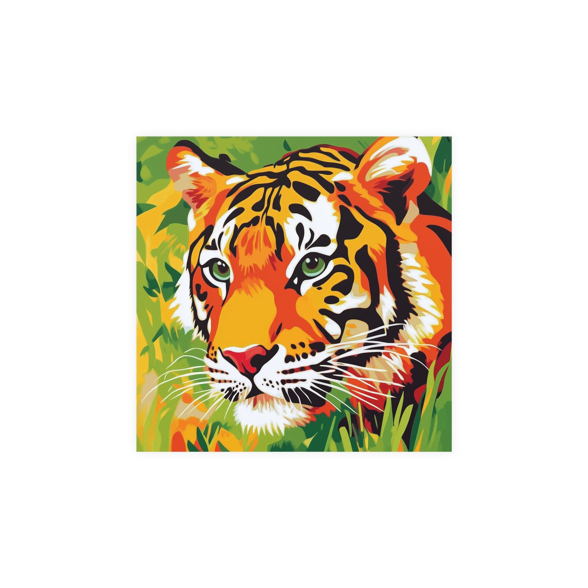 Vibrant Tiger Face Jungle Poster | Colorful Animal Art Poster - Blululi