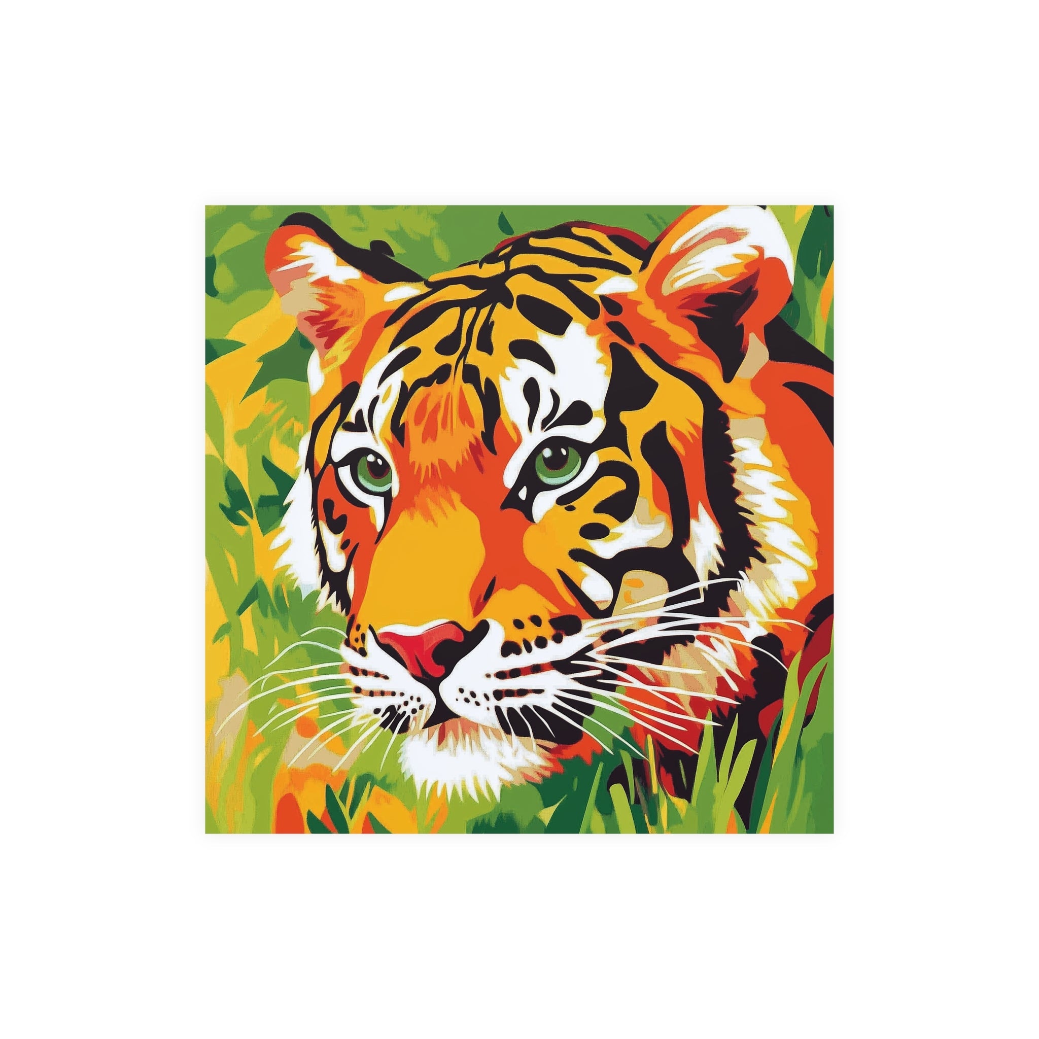 Vibrant Tiger Face Jungle Poster | Colorful Animal Art Poster - Blululi