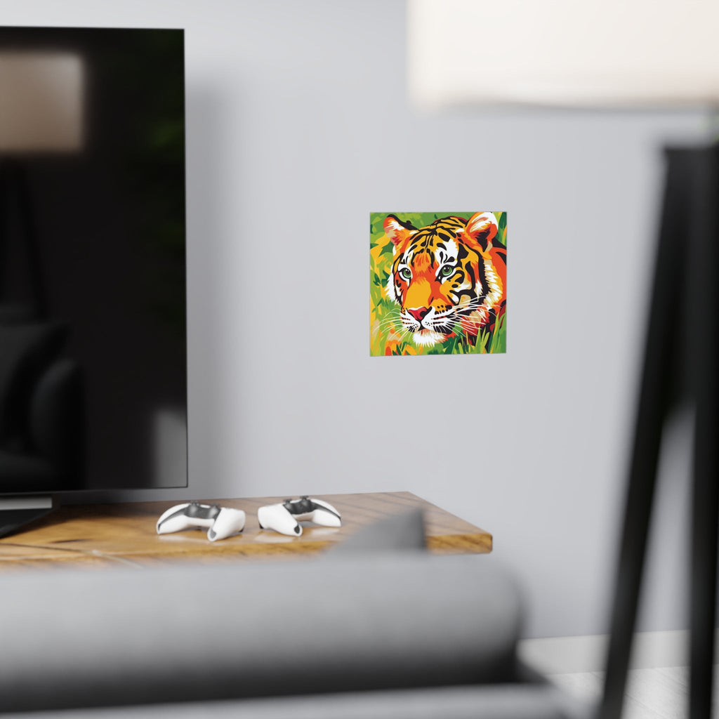 Vibrant Tiger Face Jungle Poster | Colorful Animal Art Poster - Blululi