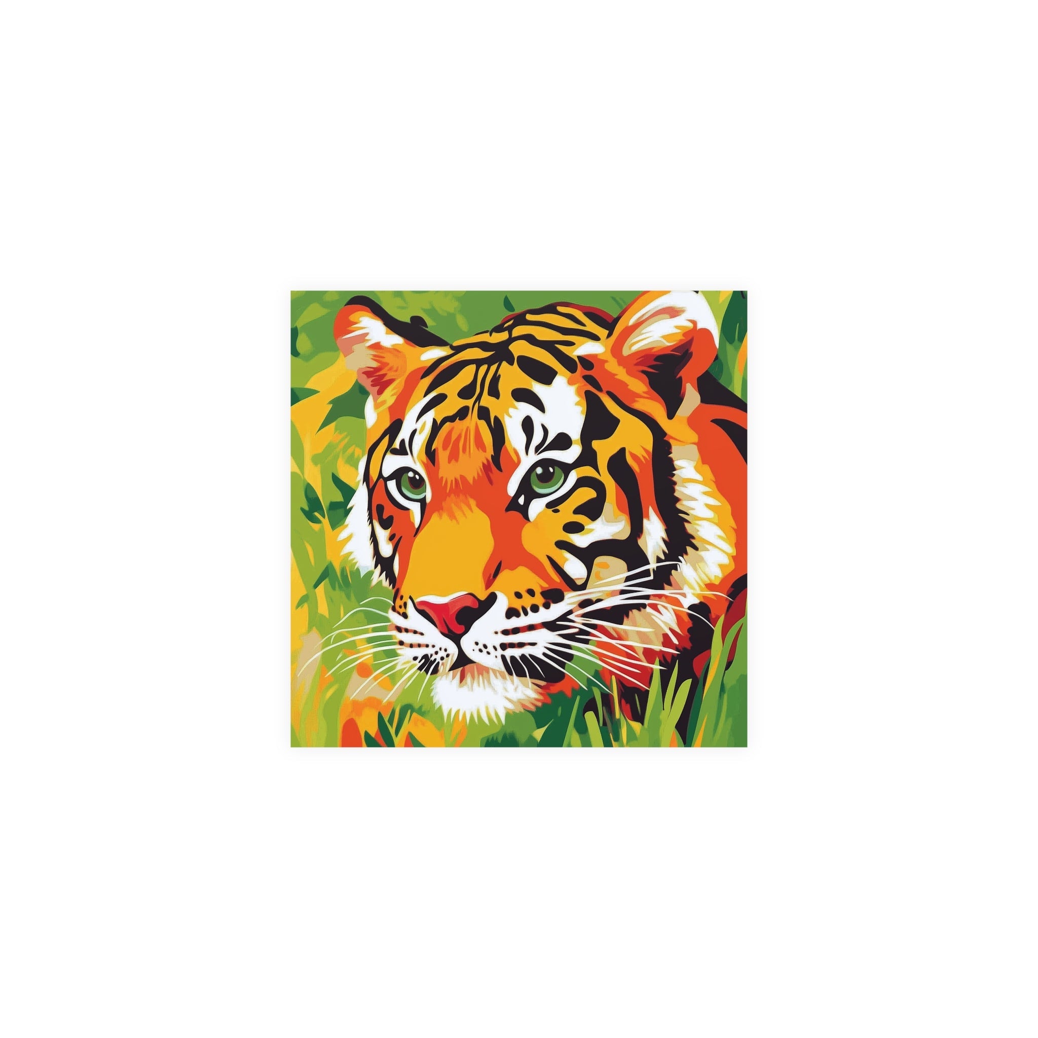 Vibrant Tiger Face Jungle Poster | Colorful Animal Art Poster - Blululi