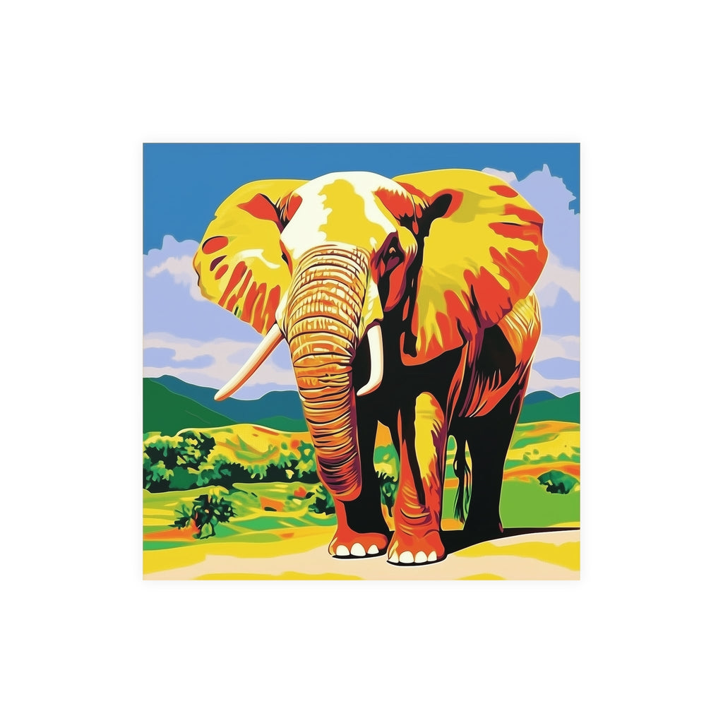 Vibrant Yellow Elephant Savanna Poster Poster - Blululi