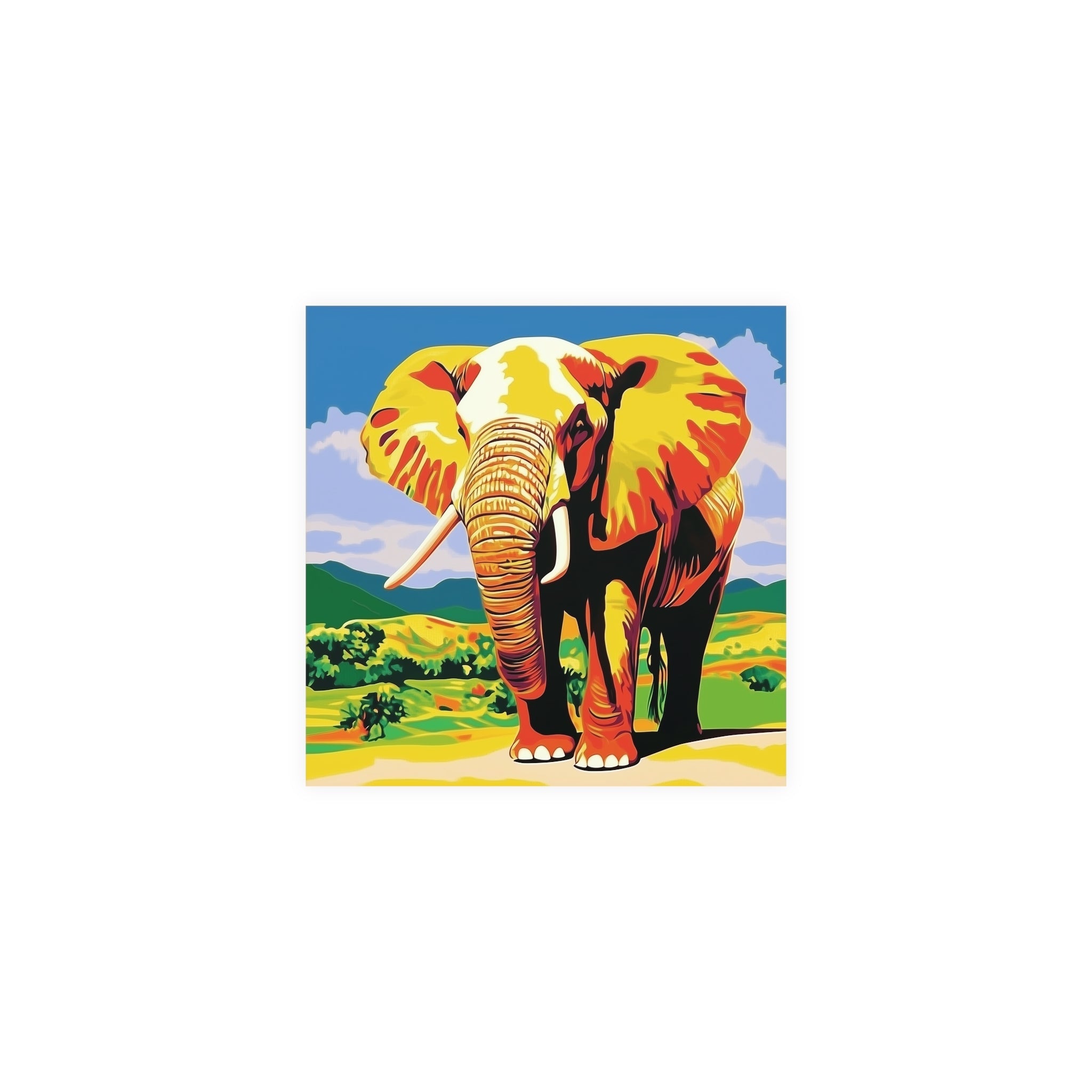 Vibrant Yellow Elephant Savanna Poster Poster - Blululi