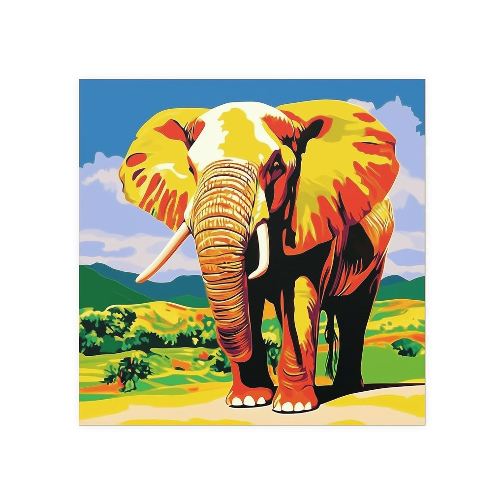 Vibrant Yellow Elephant Savanna Poster Poster - Blululi