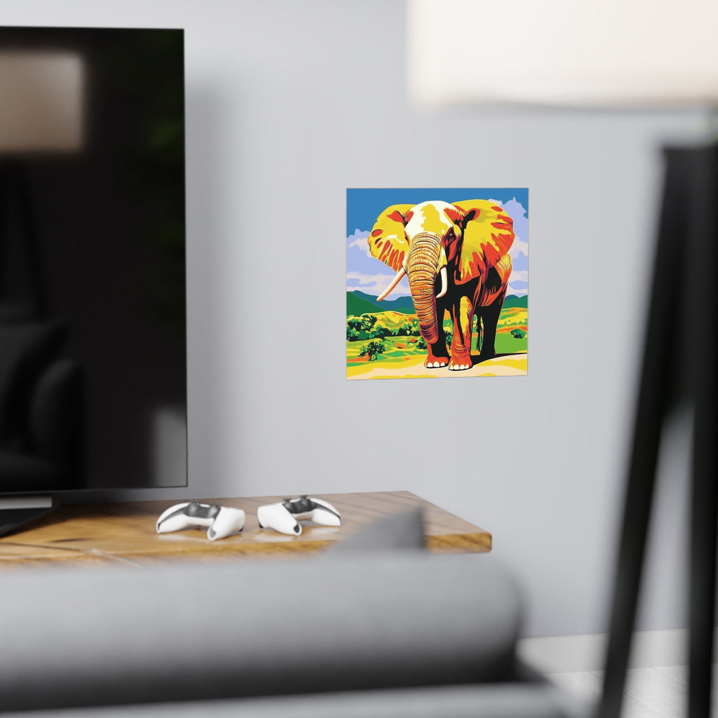 Vibrant Yellow Elephant Savanna Poster Poster - Blululi