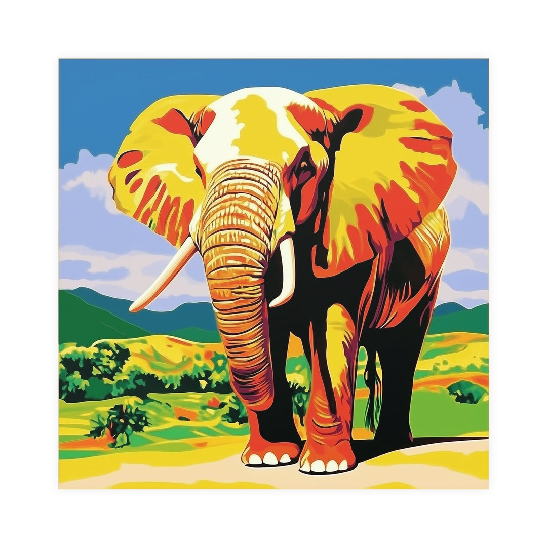 Vibrant Yellow Elephant Savanna Poster Poster - Blululi