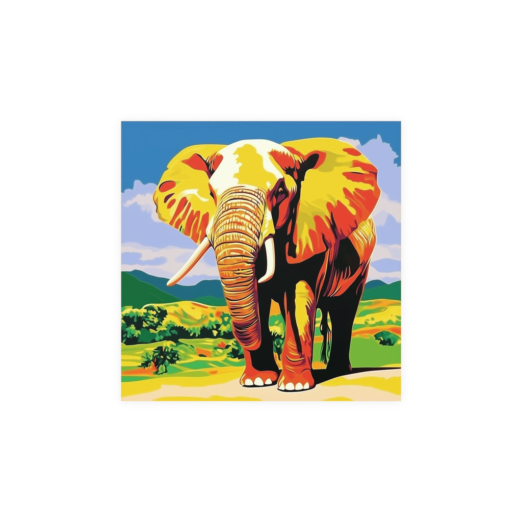 Vibrant Yellow Elephant Savanna Poster Poster - Blululi