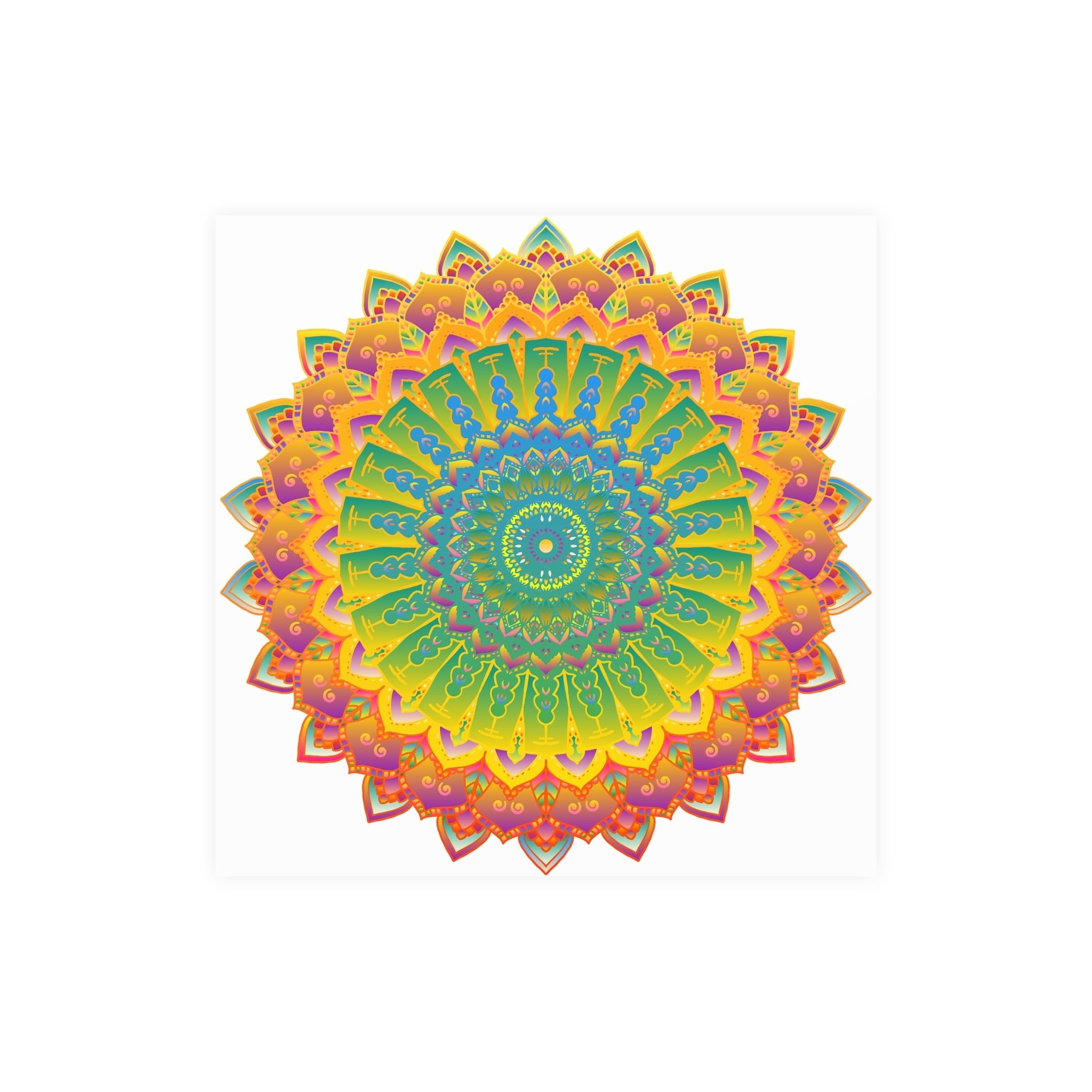 Vibrant Yellow & Green Mandala Poster Poster - Blululi