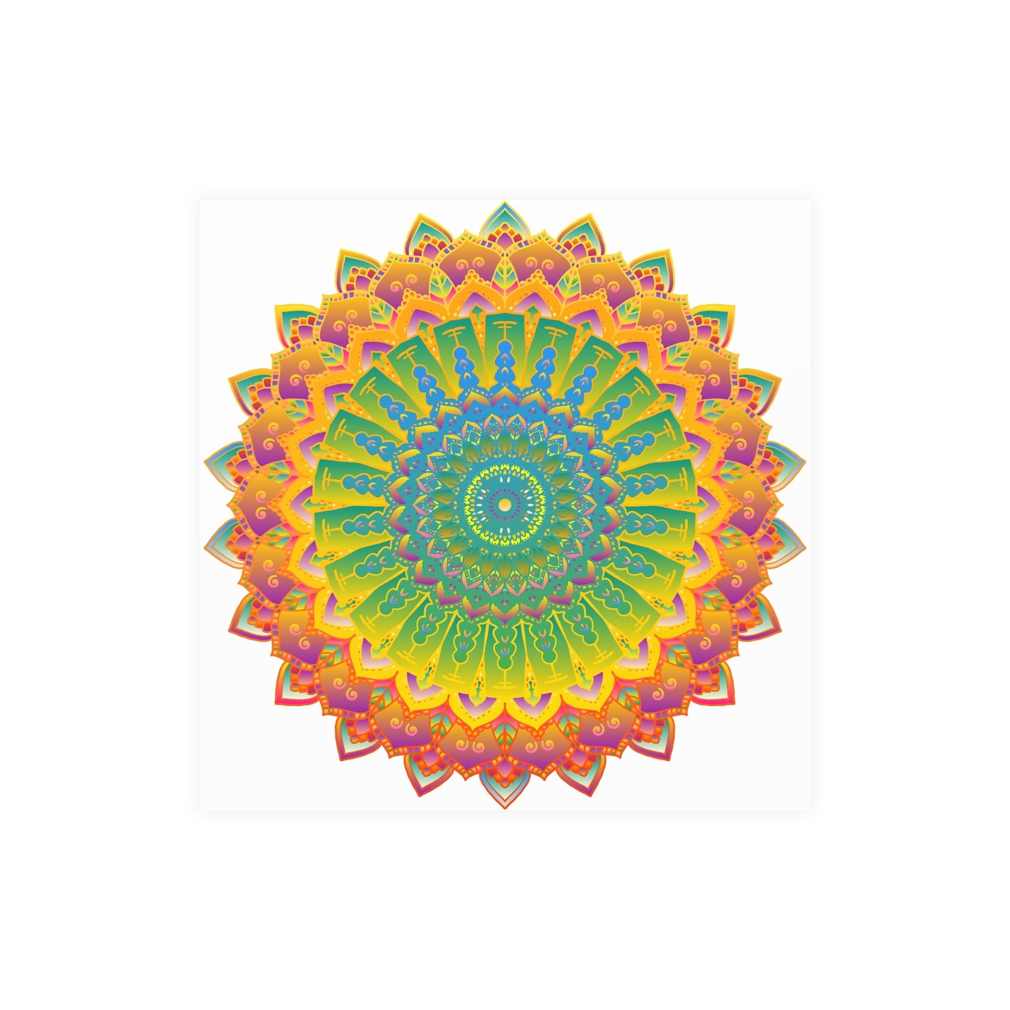 Vibrant Yellow & Green Mandala Poster Poster - Blululi