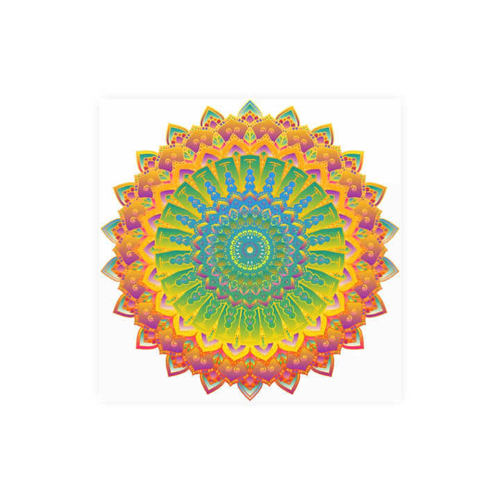 Vibrant Yellow & Green Mandala Poster Poster - Blululi