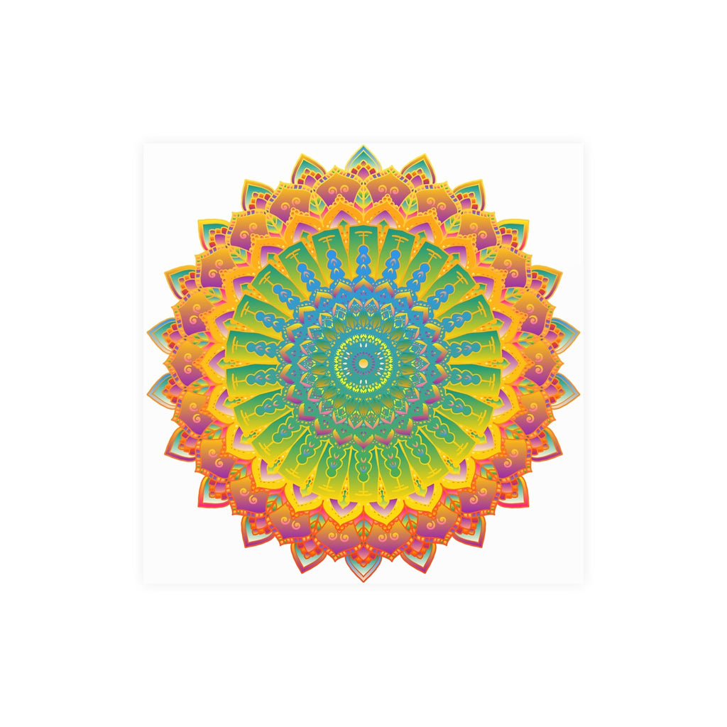 Vibrant Yellow & Green Mandala Poster Poster - Blululi