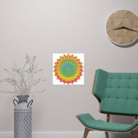 Vibrant Yellow & Green Mandala Poster Poster - Blululi