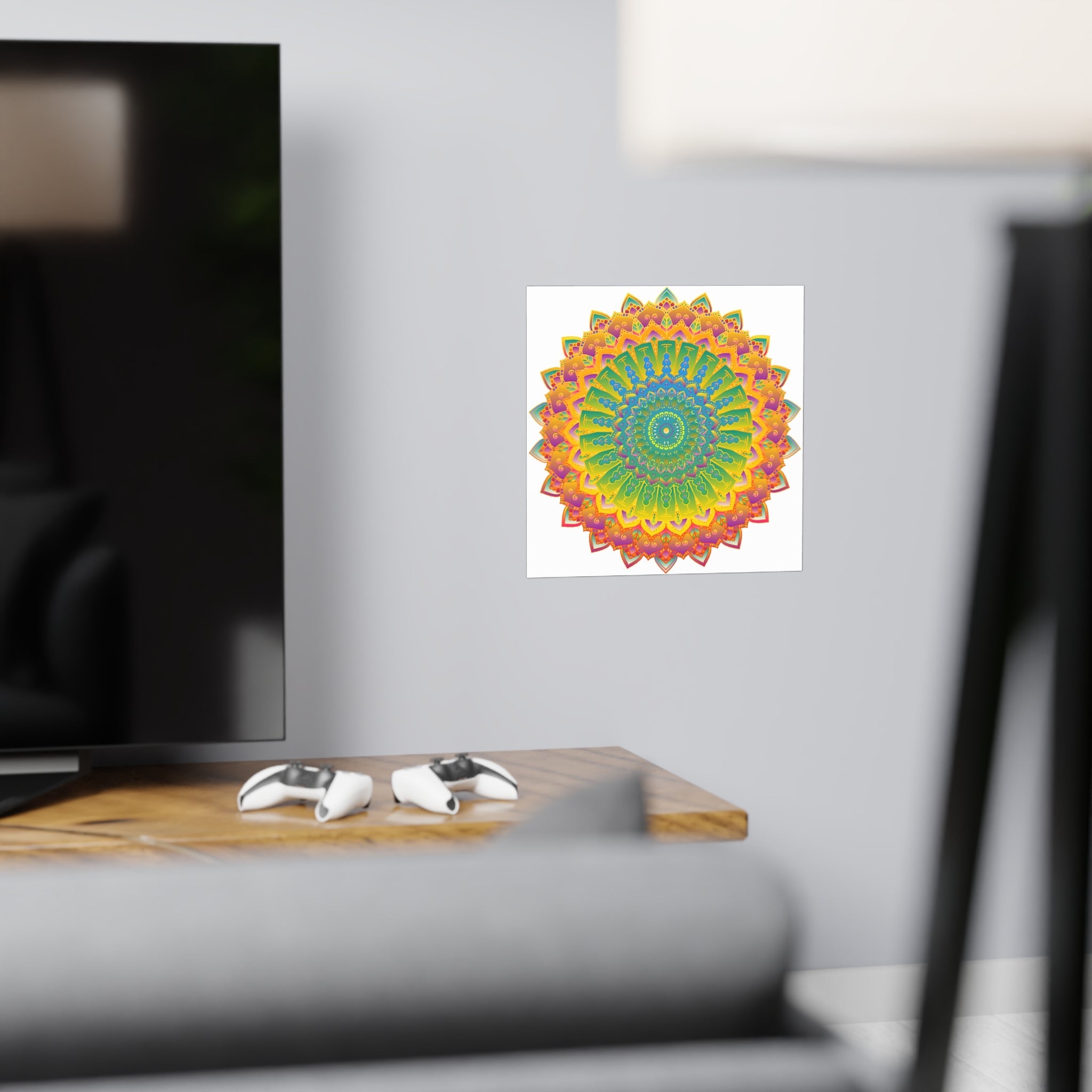 Vibrant Yellow & Green Mandala Poster Poster - Blululi