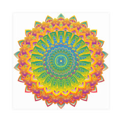 Vibrant Yellow & Green Mandala Poster Poster - Blululi