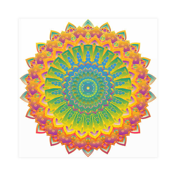 Vibrant Yellow & Green Mandala Poster Poster - Blululi