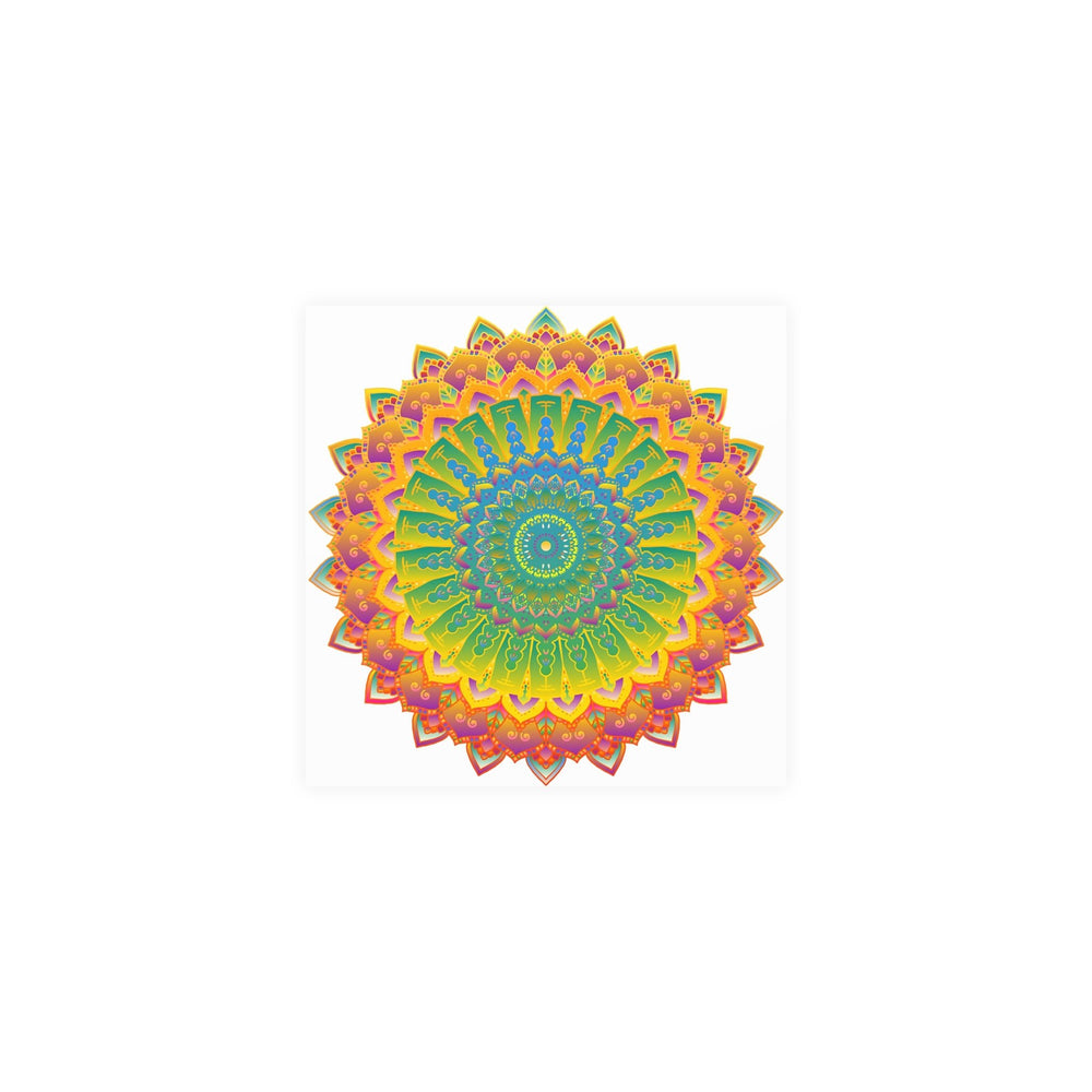 Vibrant Yellow & Green Mandala Poster Poster - Blululi
